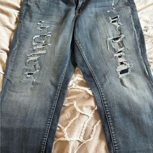 Lane Bryant Distressed Straight Leg Jeans - Blue